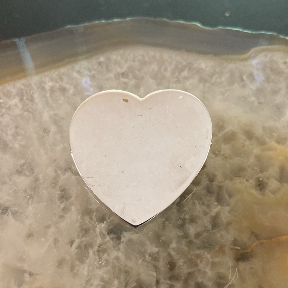 Vintage Sterling silver heart brooch or pin Guc 1.25"